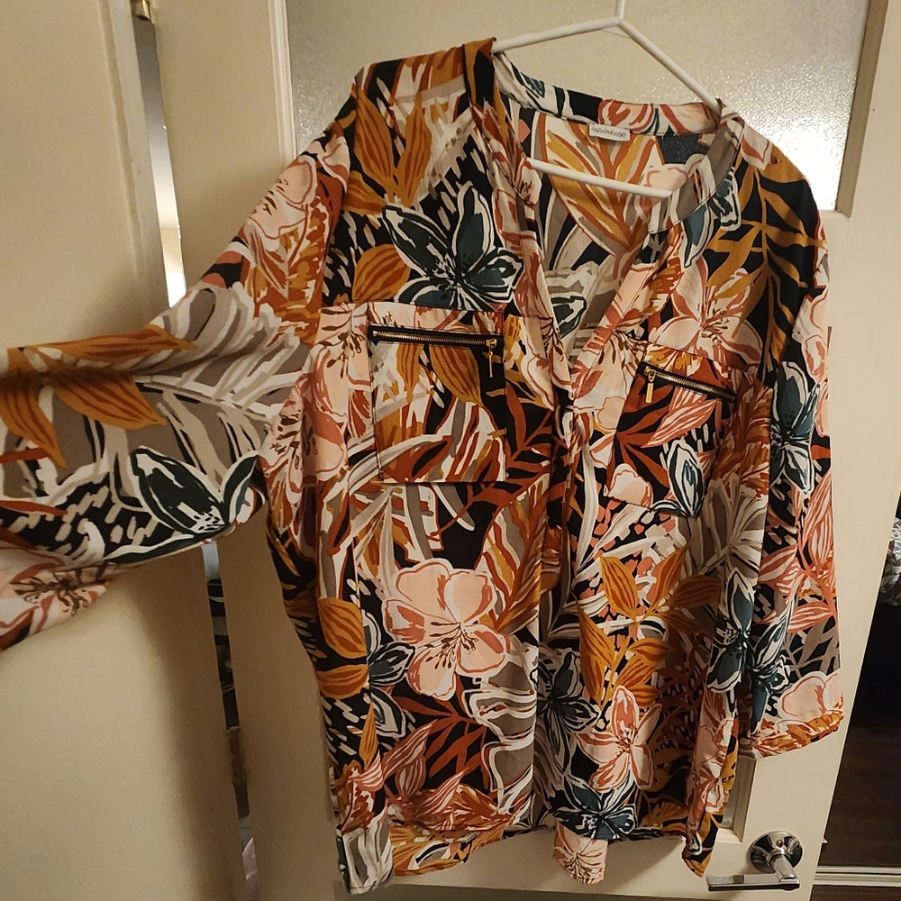 Paraphrase, 3x , tropical print